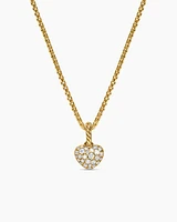 Petite Pavé Heart Amulet in 18K Yellow Gold with Diamonds, 7.4mm