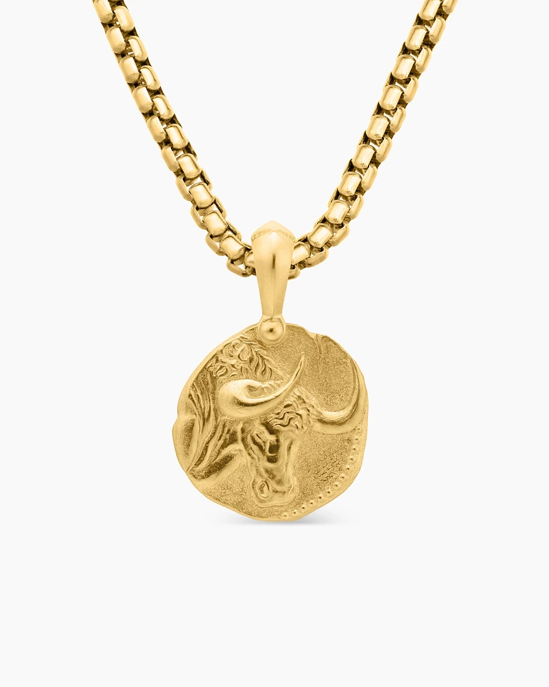 Taurus Amulet in 18K Yellow Gold, 27mm