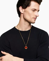 Cairo Ouroboros Amulet in 18K Yellow Gold with Carnelian and Ruby, 25mm