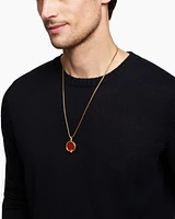 Cairo Ouroboros Amulet in 18K Yellow Gold with Carnelian and Ruby, 25mm