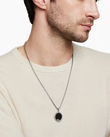 Cairo Ouroboros Amulet in Sterling Silver with Black Onyx and Ruby, 25mm