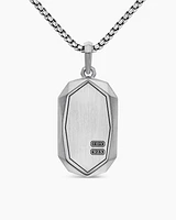 Torqued Faceted Amulet in Sterling Silver with Black Diamonds, 37mm