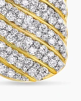 Sculpted Cable Ring in 18K Yellow Gold with Diamonds