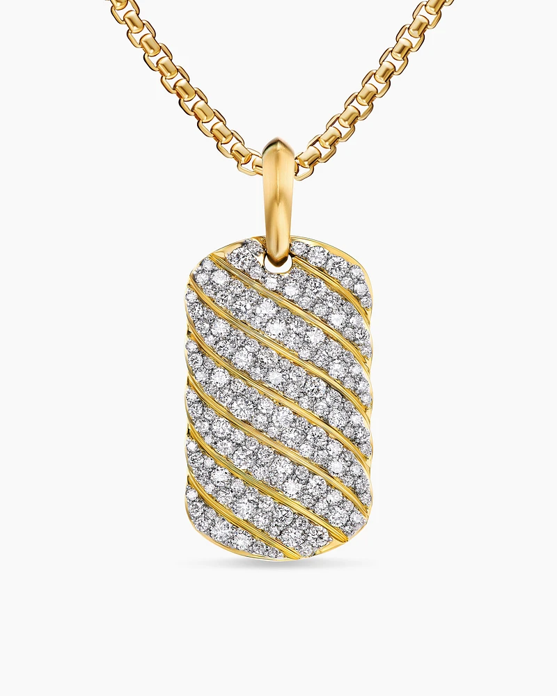 Sculpted Cable Ring in 18K Yellow Gold with Diamonds
