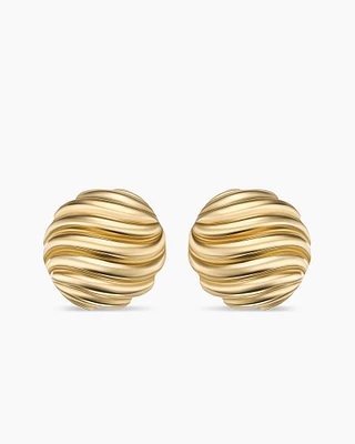 Sculpted Cable Stud Earrings in 18K Yellow Gold