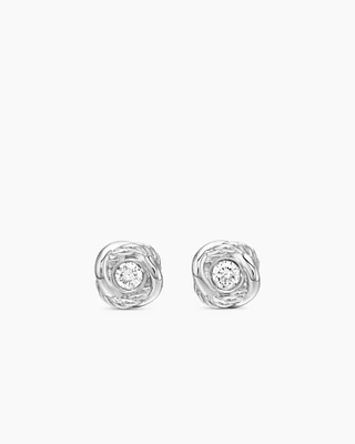Infinity Stud Earrings in 18K Gold with Diamonds