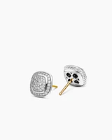 Albion® Stud Earrings in Sterling Silver with Pavé Diamonds, 7mm