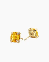 Petite Chatelaine Stud Earrings with 18K Yellow Gold and Diamonds, 5mm