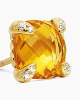 Petite Chatelaine Stud Earrings with 18K Yellow Gold and Diamonds, 5mm