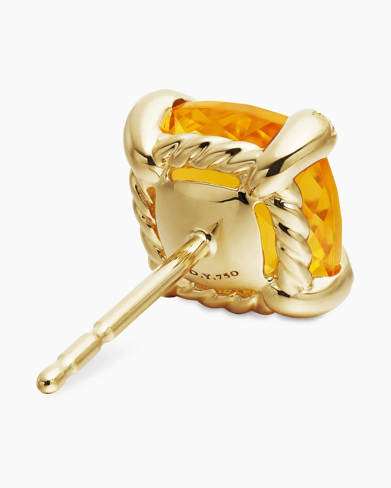 Petite Chatelaine Stud Earrings with 18K Yellow Gold and Diamonds, 5mm