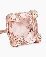 Petite Chatelaine Stud Earrings with 18K Rose Gold and Diamonds, 5mm
