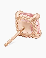 Petite Chatelaine Stud Earrings with 18K Rose Gold and Diamonds, 5mm