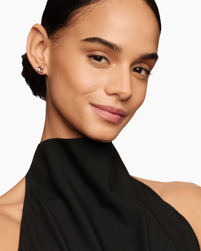 Petite Chatelaine Stud Earrings with 18K Rose Gold and Diamonds, 5mm