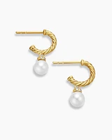 Petite Solari Hoop Drop Earrings in 18K Yellow Gold with Diamonds, 17.2mm
