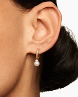 Petite Solari Hoop Drop Earrings in 18K Yellow Gold with Diamonds, 17.2mm