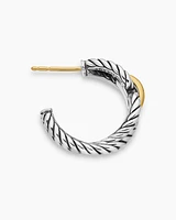 Cable Loop Hoop Earrings with 18K Yellow Gold