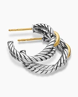 Cable Loop Hoop Earrings with 18K Yellow Gold