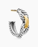 Cable Loop Hoop Earrings with 18K Yellow Gold