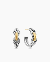 Cable Loop Hoop Earrings with 18K Yellow Gold