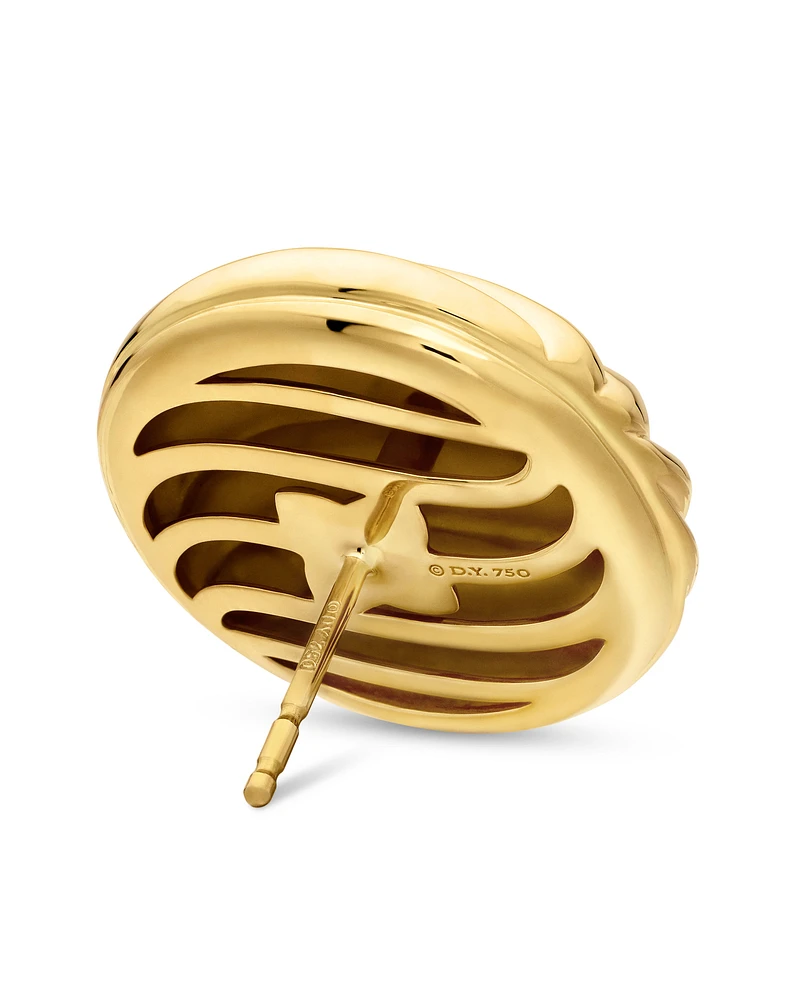 Sculpted Cable Stud Earrings in 18K Yellow Gold, 20mm