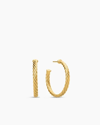 Cablespira® Hoop Earrings in 18K Yellow Gold