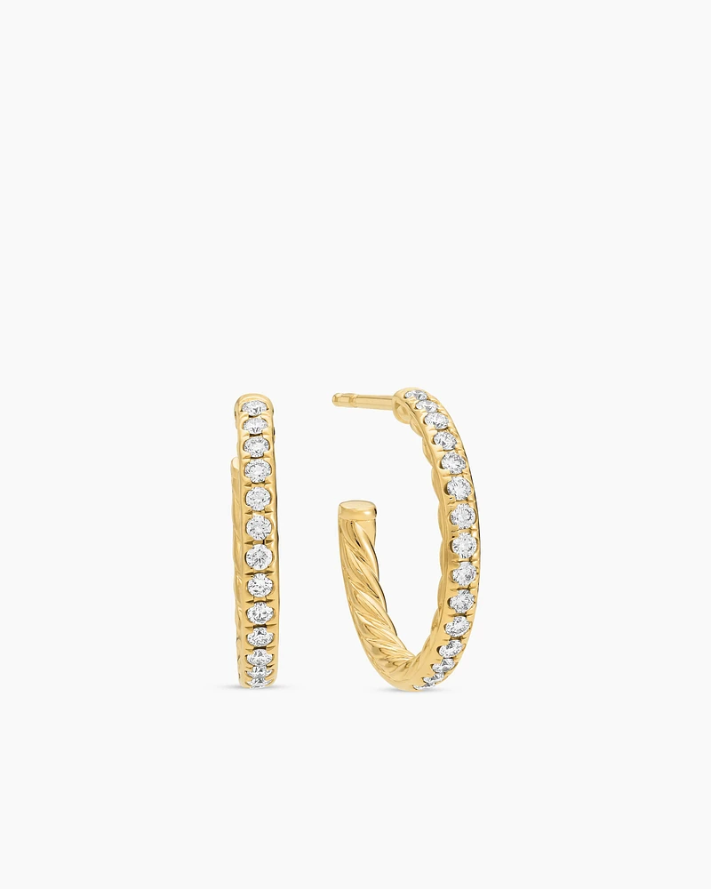 Pavé Hoop Earrings in 18K Yellow Gold with Diamonds