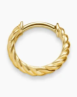 Sculpted Cable Huggie Hoop Earrings in 18K Yellow Gold, 10.7mm