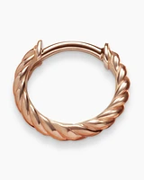 Sculpted Cable Huggie Hoop Earrings in 18K Rose Gold, 10.7mm