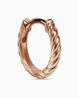 Sculpted Cable Huggie Hoop Earrings in 18K Rose Gold, 10.7mm
