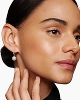Pearl and Pavé Drop Earrings in 18K Yellow Gold with Pearls and Diamonds
