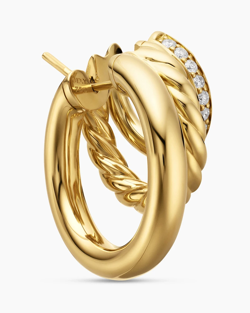DY Mercer® Hoop Earrings in 18K Yellow Gold with Diamonds