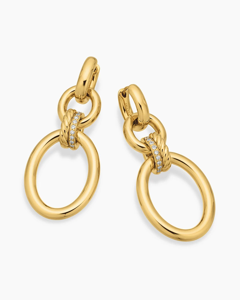 DY Mercer® Circular Drop Earrings in 18K Yellow Gold with Diamonds, 50mm