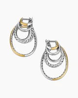 DY Mercer® Multi Hoop Earrings in Sterling Silver with 18K Yellow Gold and Diamonds
