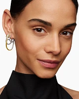 DY Mercer® Multi Hoop Earrings in Sterling Silver with 18K Yellow Gold and Diamonds