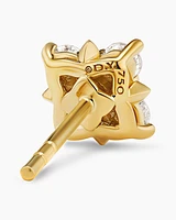 Petite Modern Renaissance Pyramid Stud Earrings in 18K Yellow Gold with Diamonds, 8mm