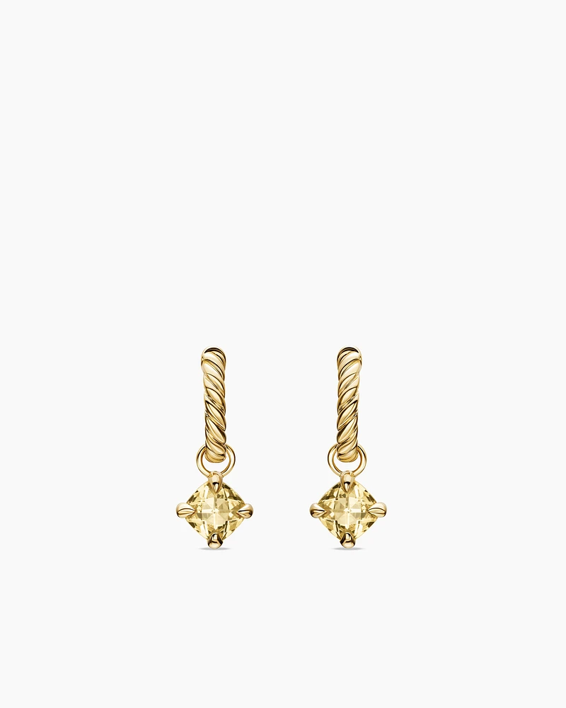 Petite Chatelaine® Drop Earrings in 18K Yellow Gold with Champagne Citrine, 5mm