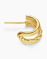 DY Mercer® Double Hoop Huggie Earrings in 18K Yellow Gold, 13.5mm