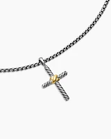 Petite X Cross Necklace with 14K Yellow Gold