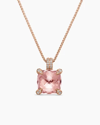 Chatelaine Pendant Necklace in 18K Rose Gold with Diamonds, 11mm