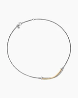 Crossover Bar Necklace with 18K Yellow Gold