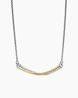 Crossover Bar Necklace with 18K Yellow Gold