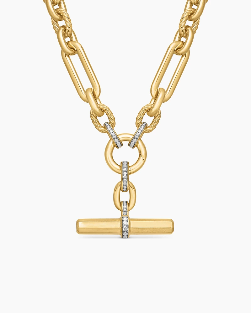 Lexington Chain Necklace in 18K Yellow Gold with Diamonds, 9.8mm