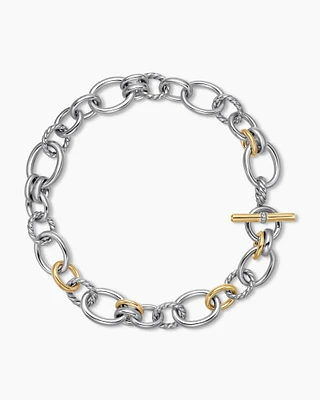 DY Mercer® Chain Necklace Sterling Silver with 18K Yellow Gold and Diamonds, 25mm