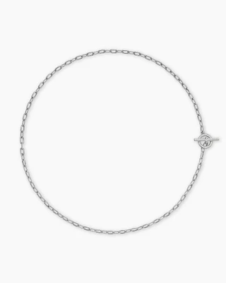 DY Madison® Pavé Diamond Toggle Chain Necklace Sterling Silver, 3mm