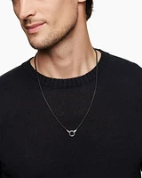 Smooth Amulet Box Chain Necklace Darkened Stainless Steel, 2.7mm