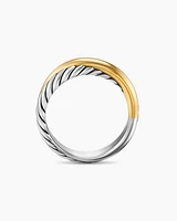 Crossover Band Ring Sterling Silver with 18K Yellow Gold