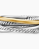 Crossover Band Ring Sterling Silver with 18K Yellow Gold