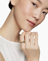 Crossover Band Ring Sterling Silver with 18K Yellow Gold