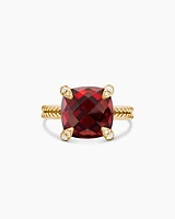 Chatelaine® Ring 18K Yellow Gold with Garnet and Diamonds, 11mm