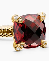 Chatelaine® Ring 18K Yellow Gold with Garnet and Diamonds, 11mm